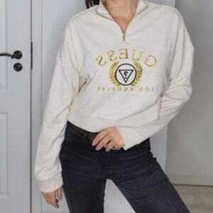 Guess Women’s Hoodie Rare Cropped Embroidered size Large
